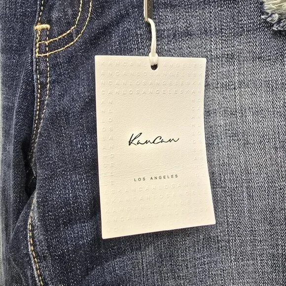 NEW Kancan Jeans Womens Sz 27 Cuffed Mid Rise Skinny Stretch Blue KC7105D NWT - Picture 3 of 12